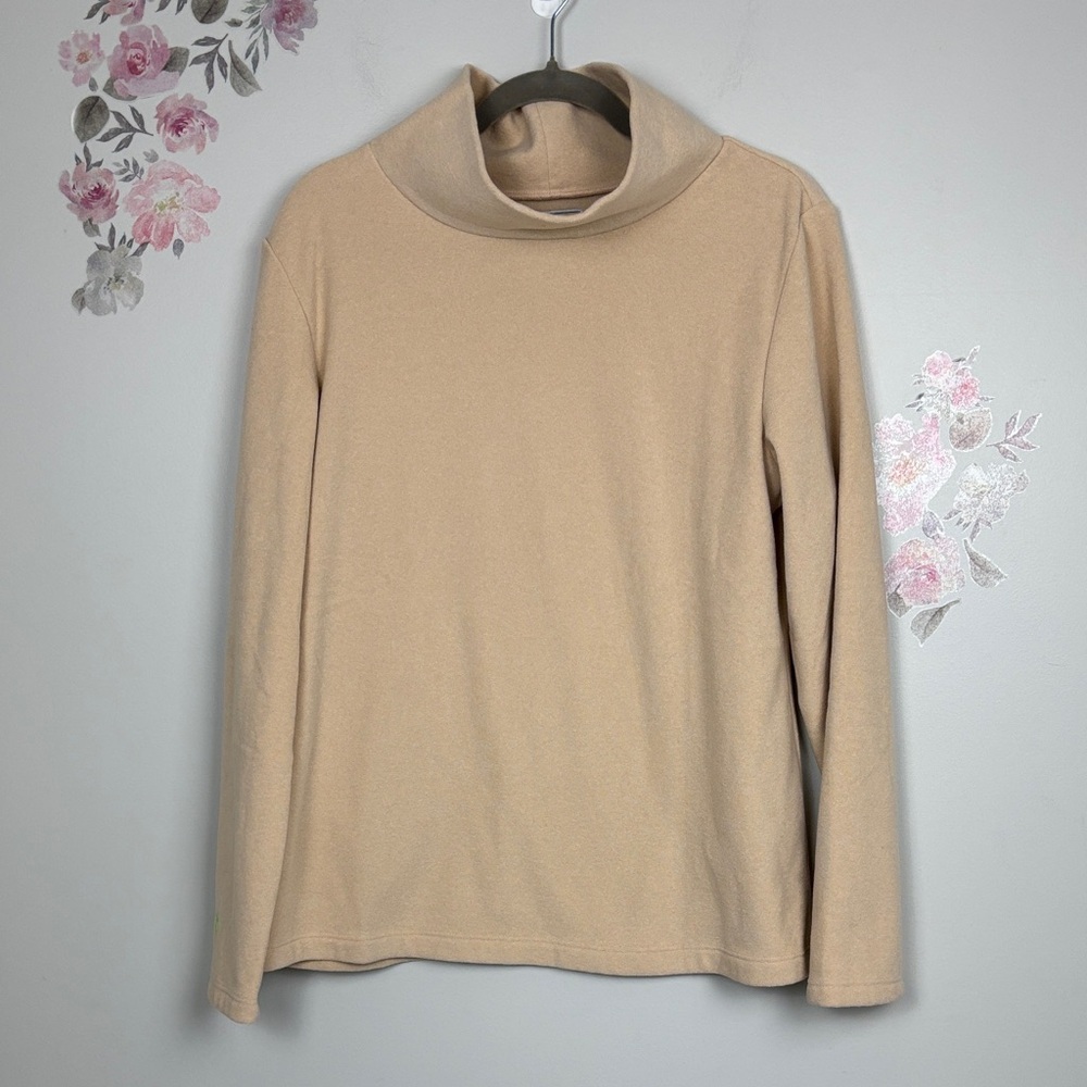 Dudley Stephens Tan Cowl Neck Fleece Top - XL